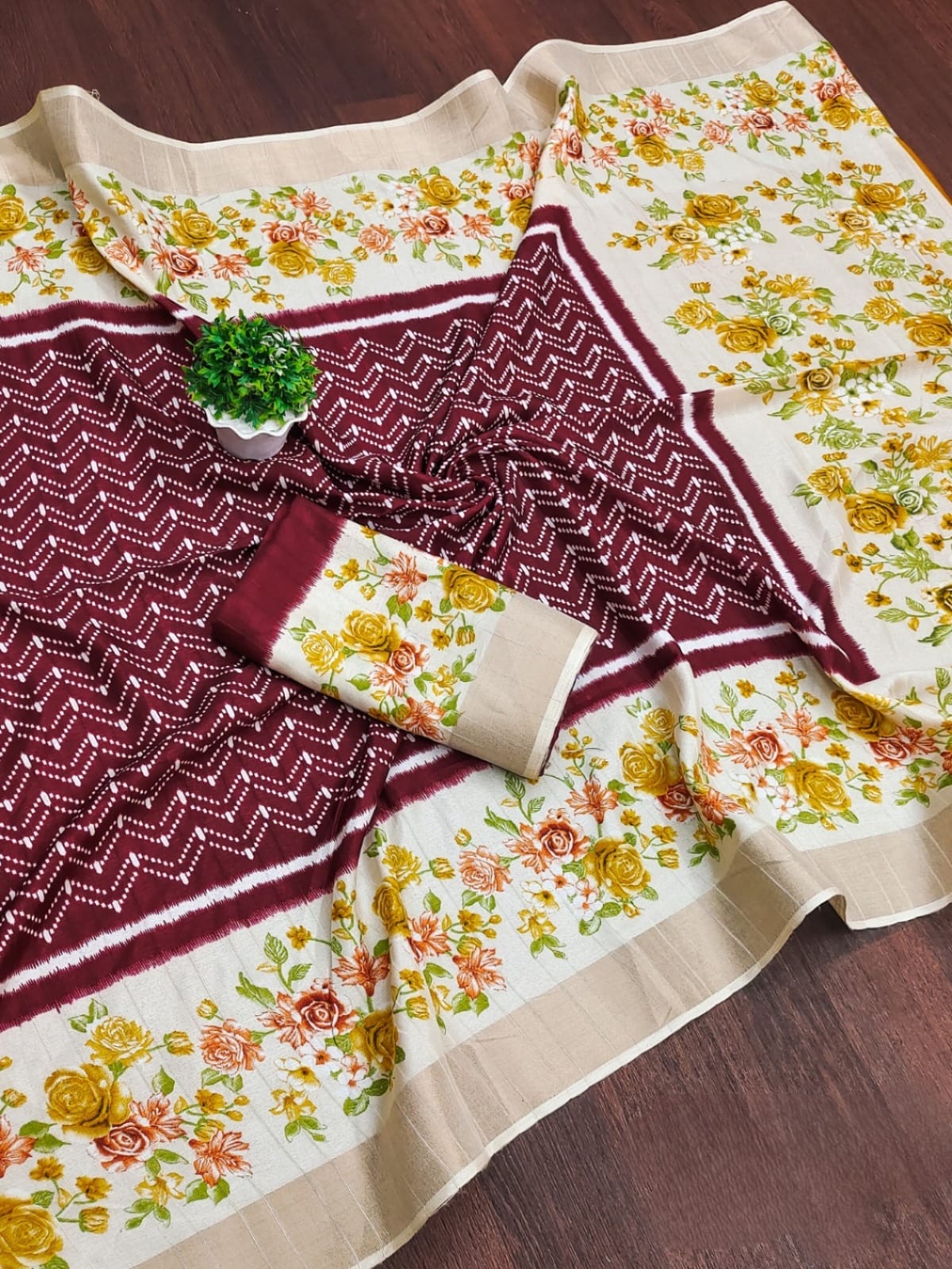 Fancy Mul Cotton Saree - FS005