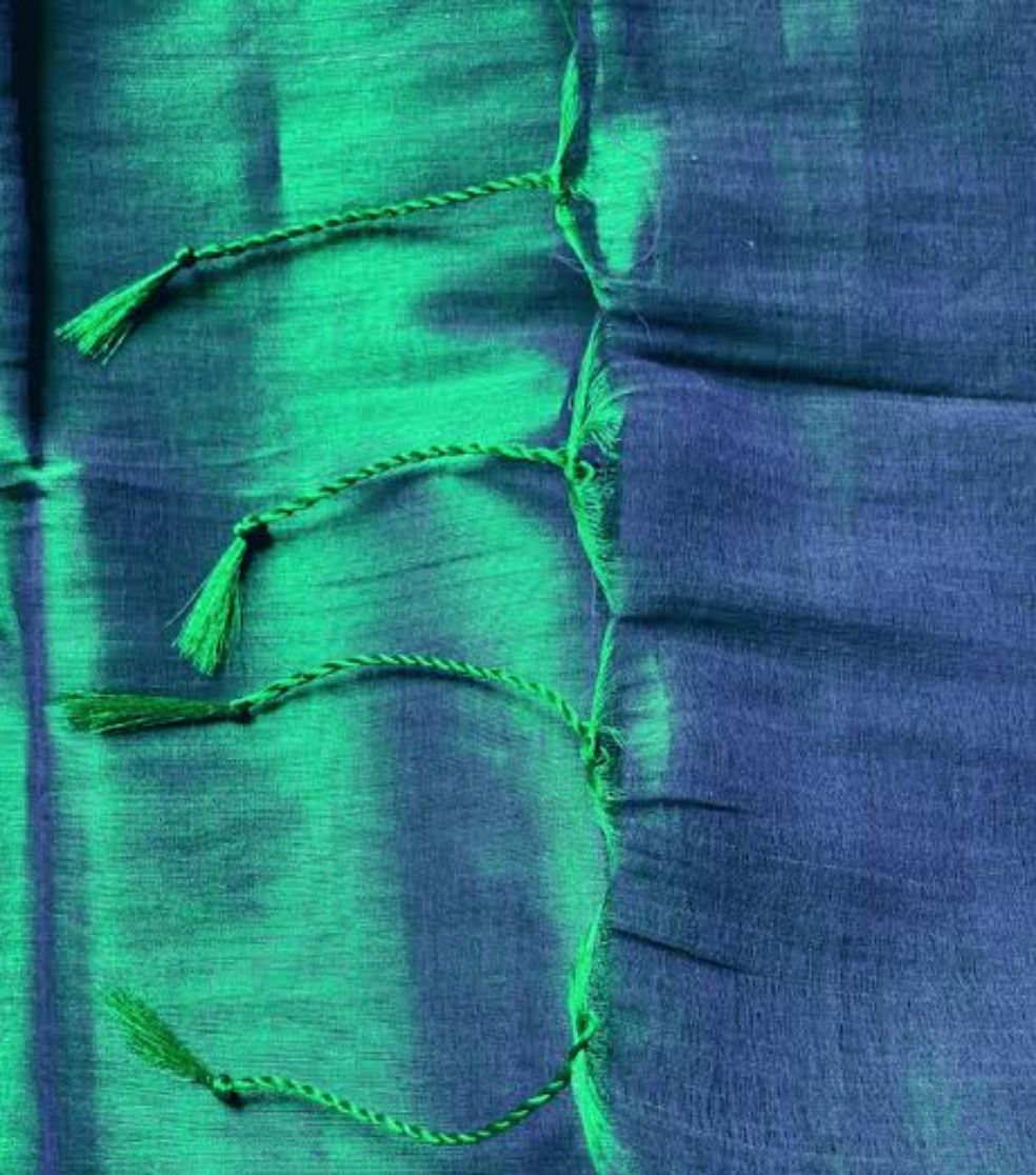 Raga Tissue Saree - Peacock Green - RT001